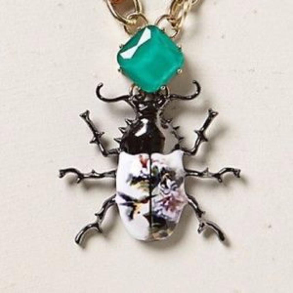 Anthropologie Beetle Bug Necklace